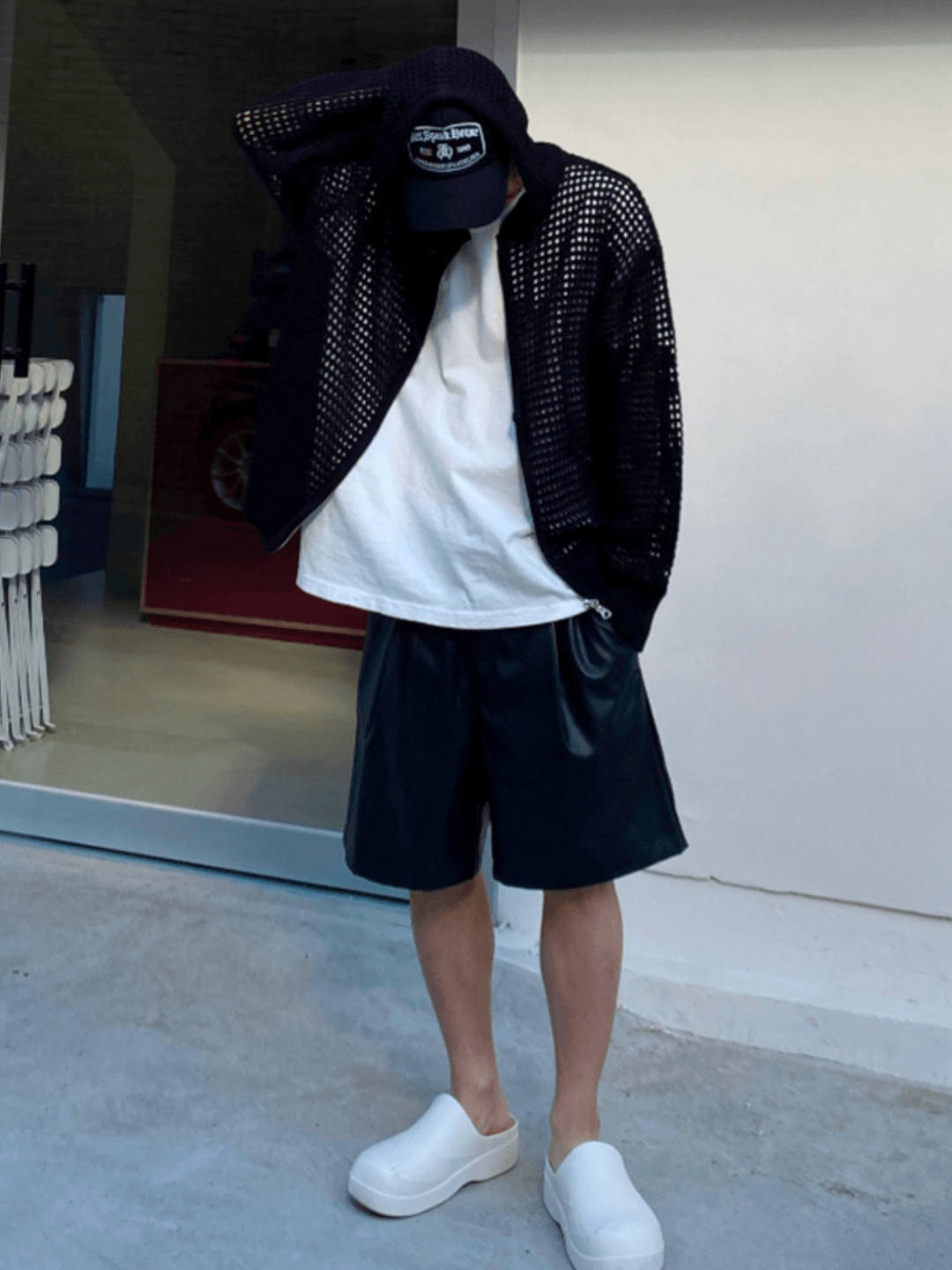 Trendy mesh hoodie st1204