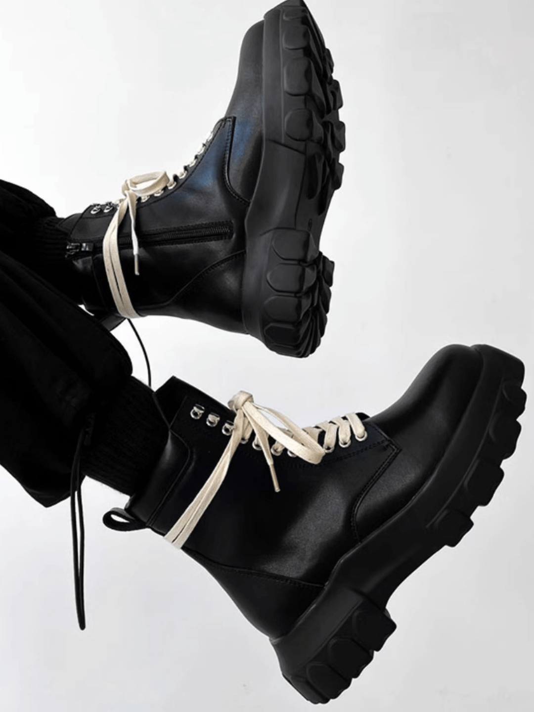 British style leather zipper shoes st1893
