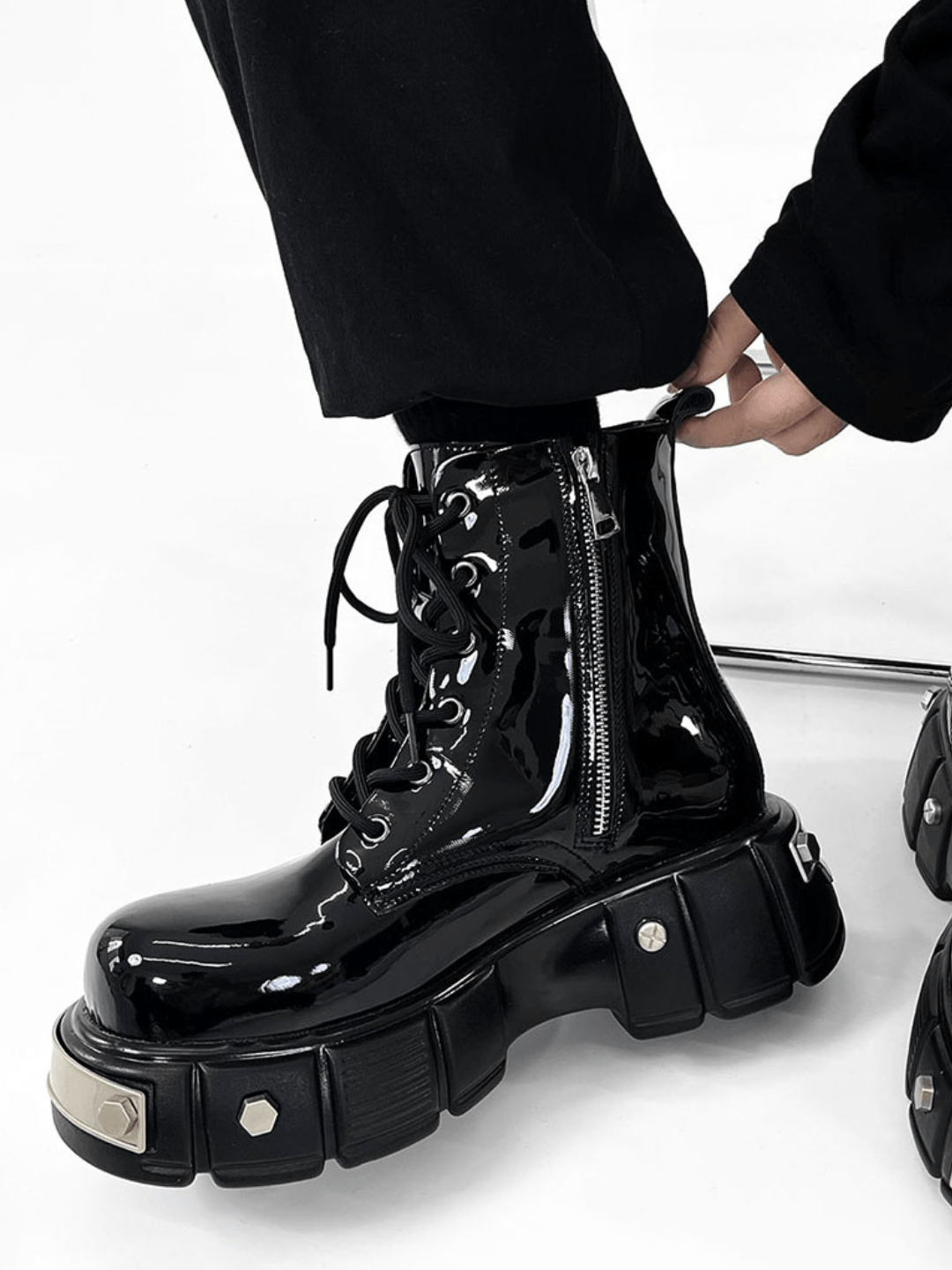 punk zipper biker boots st1957