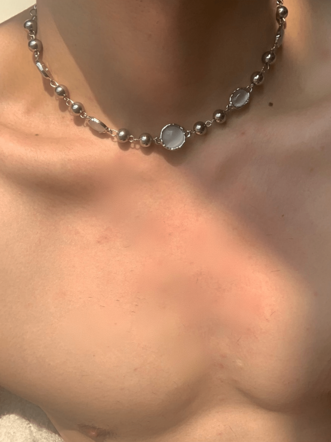 silver simple design chain necklace st2296