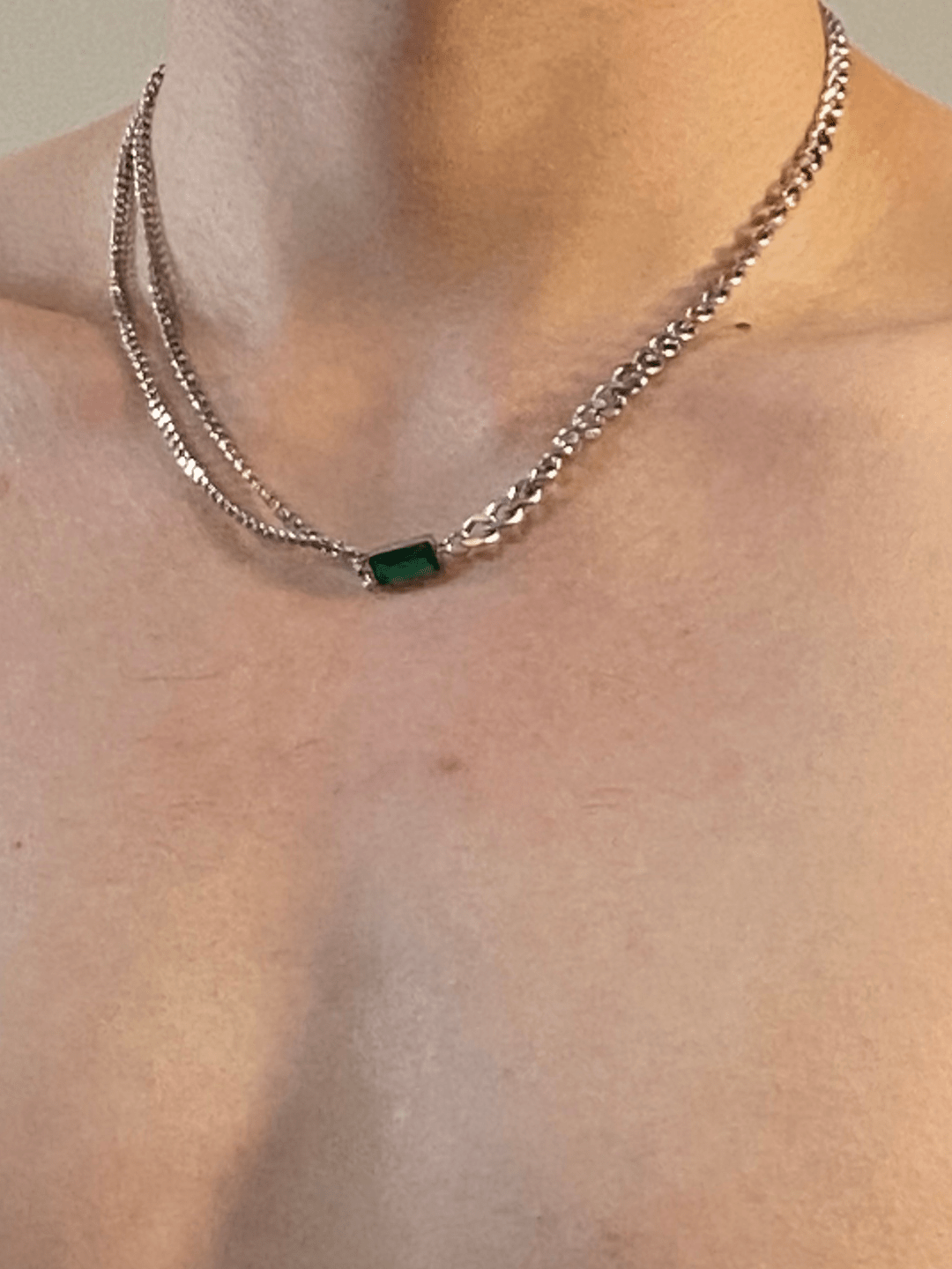 square green diamond necklace ST2295