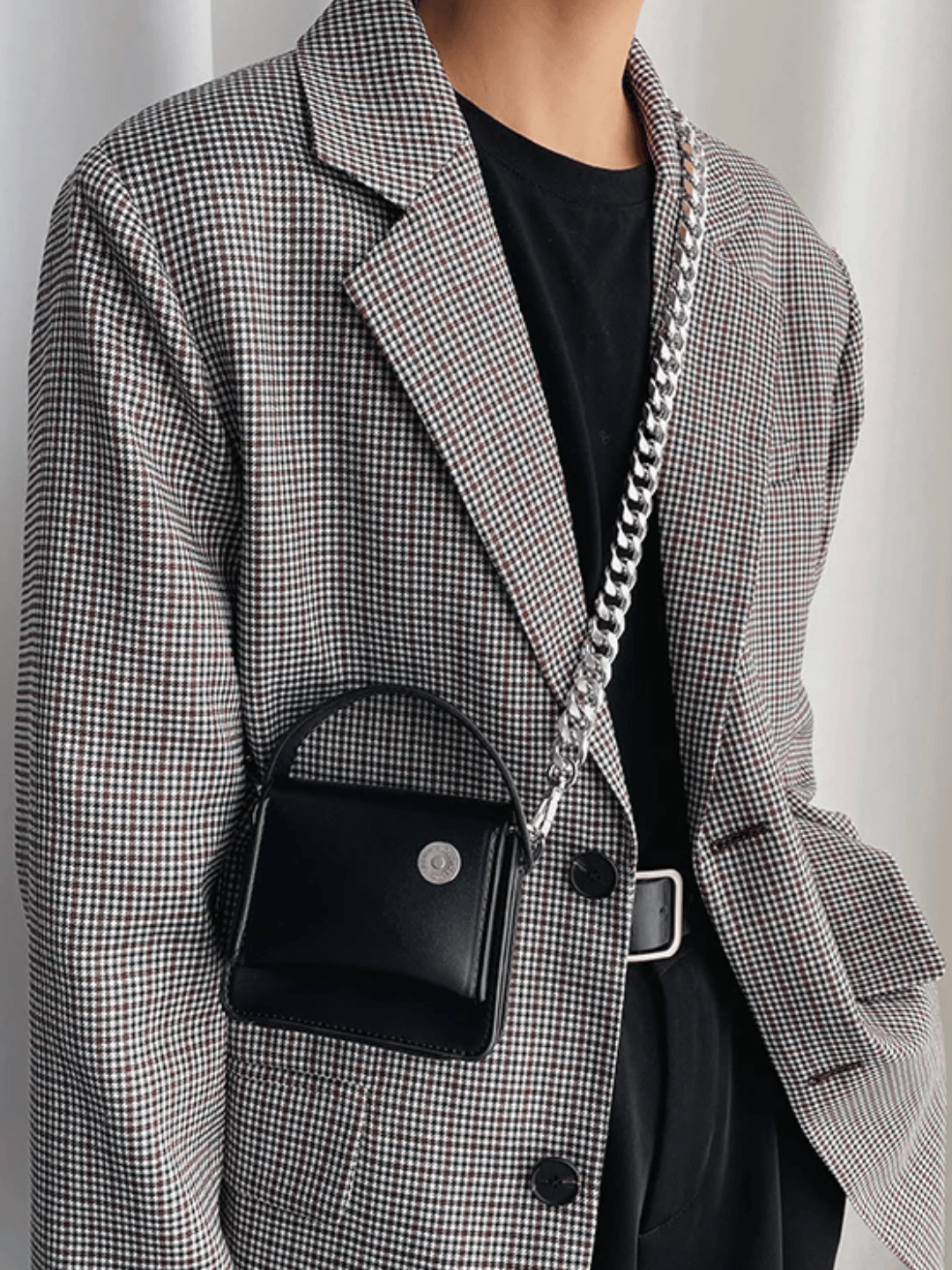Chain small leather bag st1528
