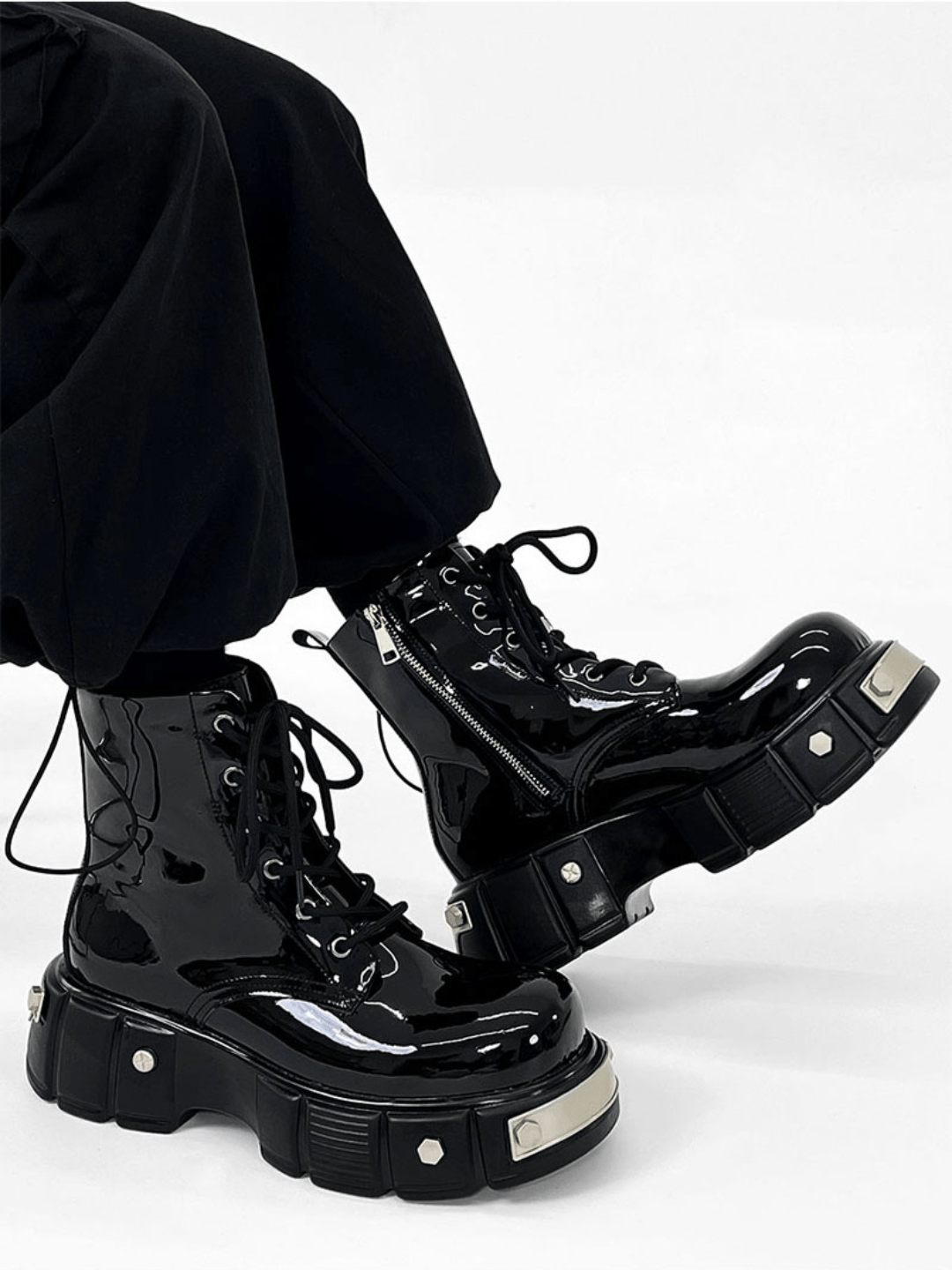 punk zipper biker boots st1957