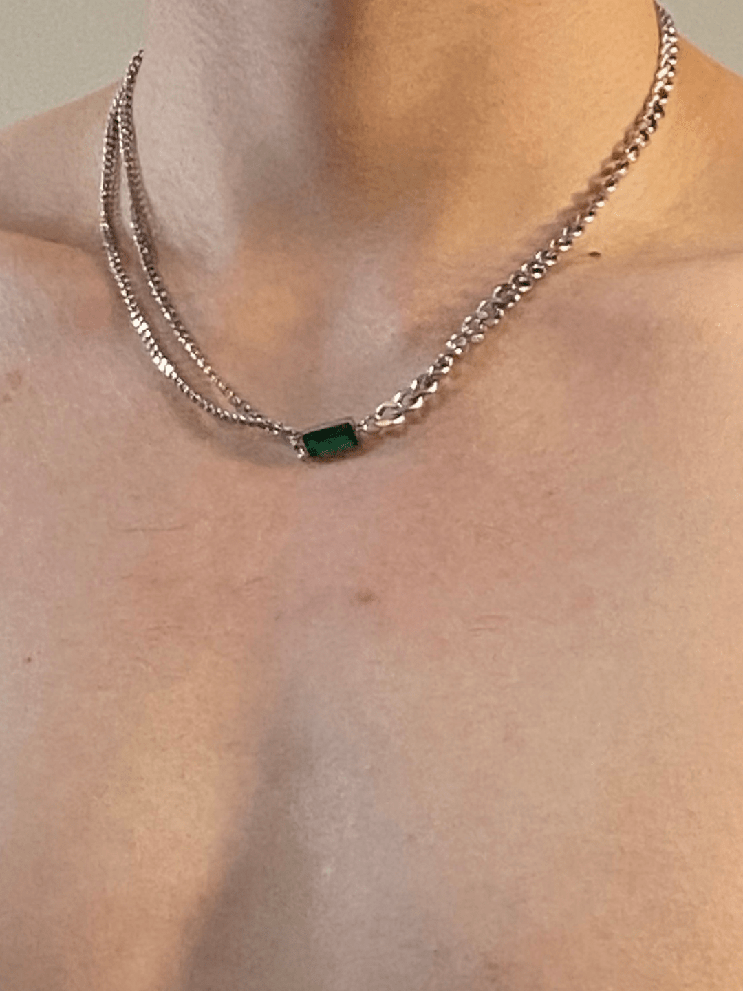 square green diamond necklace ST2295