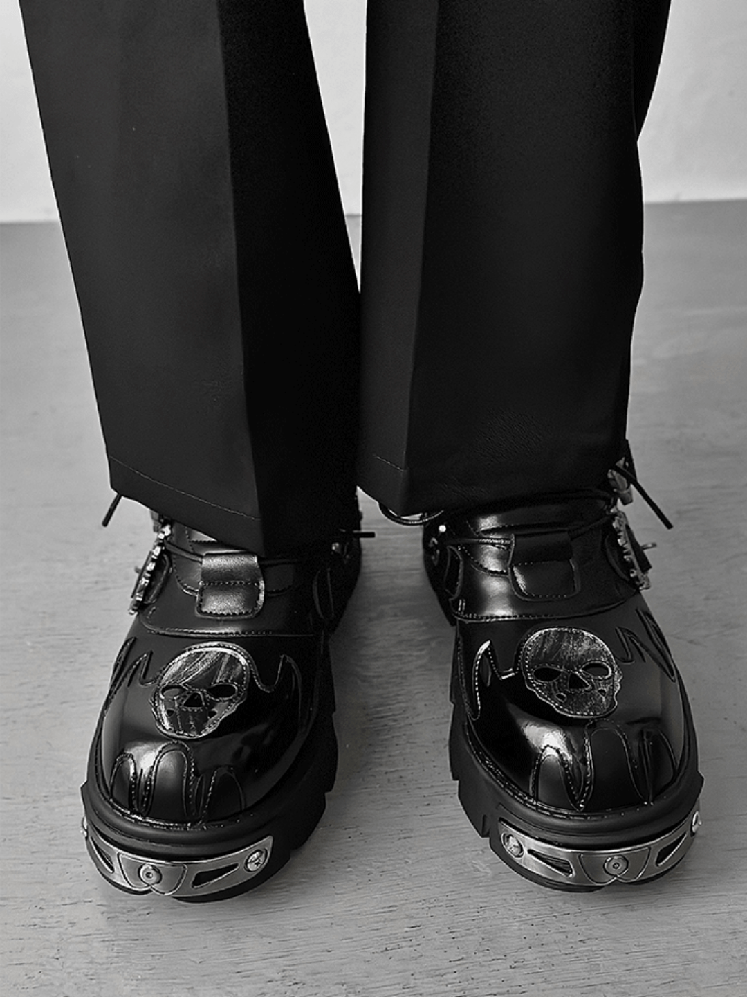 Punk Metal Leather Shoes st1643