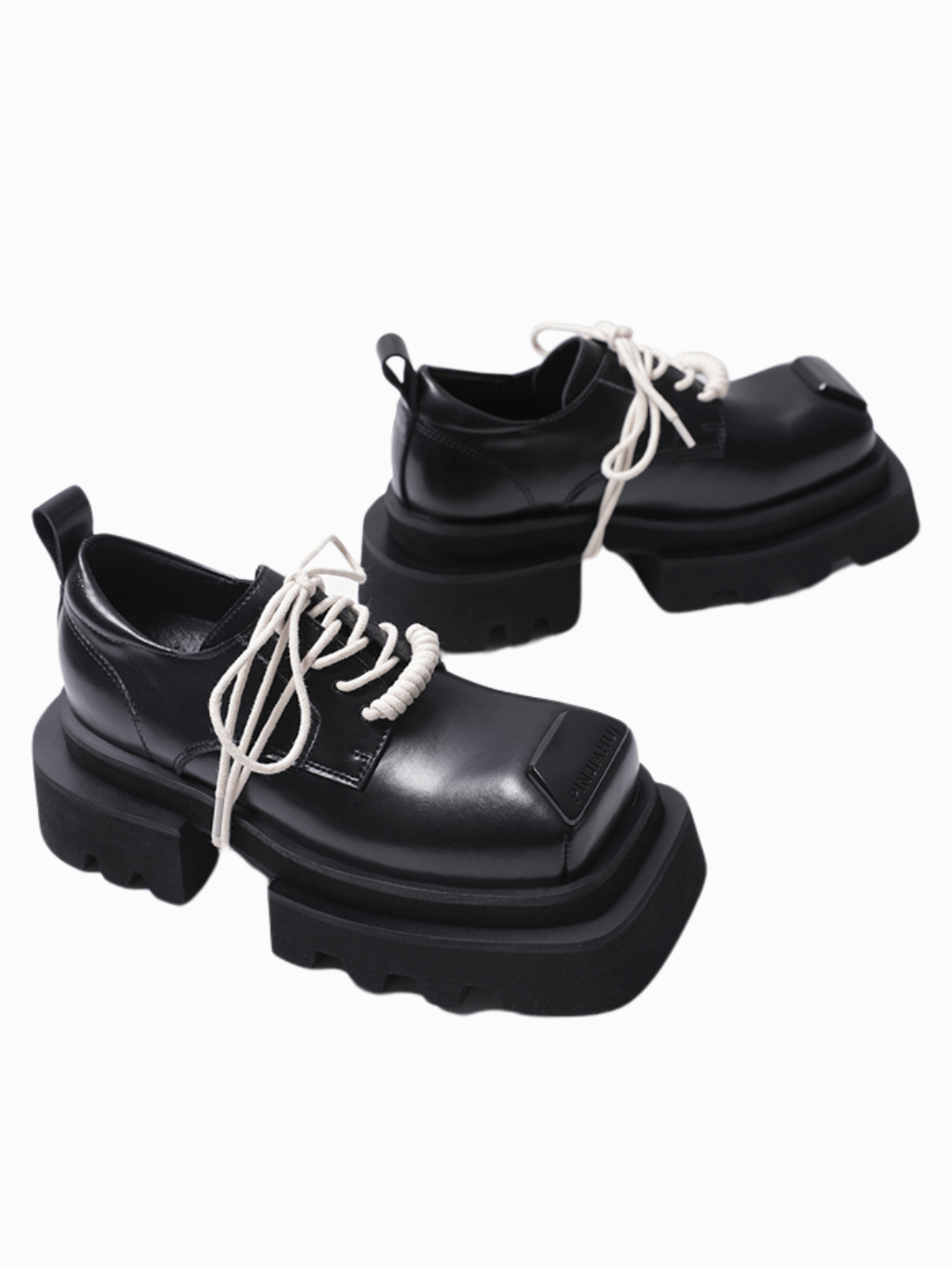 leather square head lace-up Derby shoes st1896
