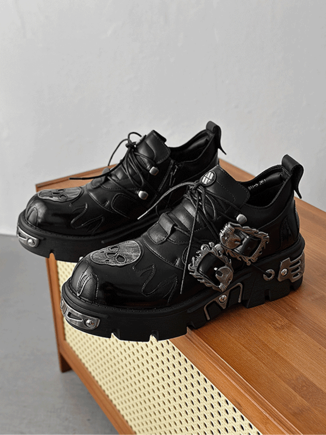 Punk Metal Leather Shoes st1643