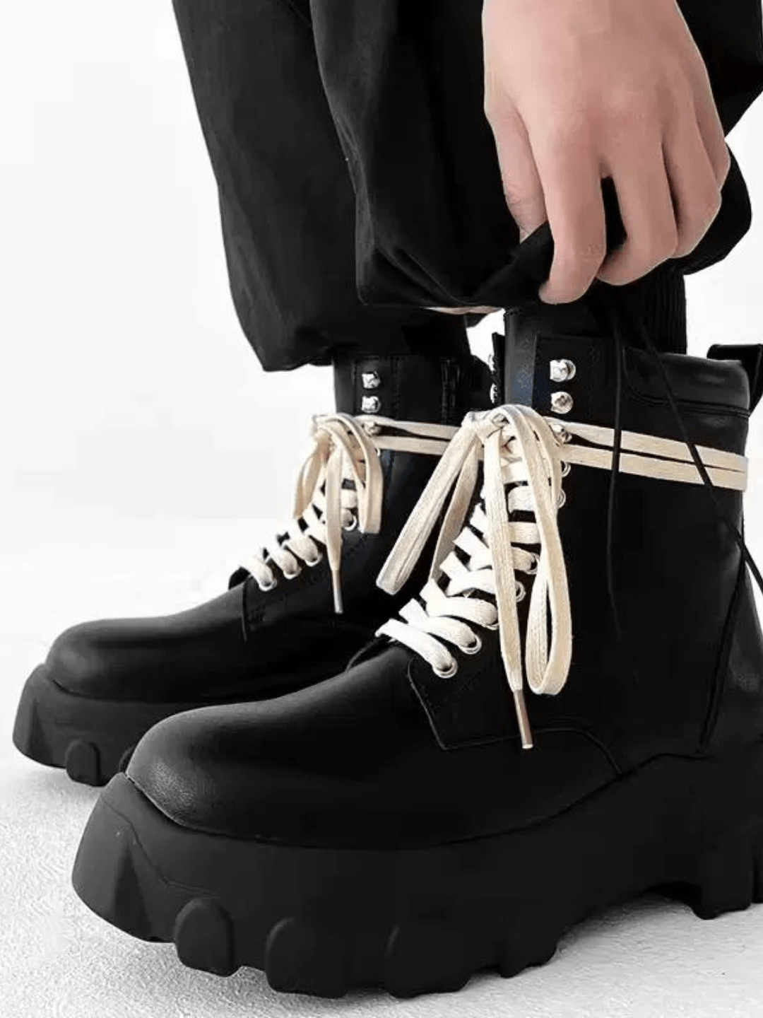 British style leather zipper shoes st1893