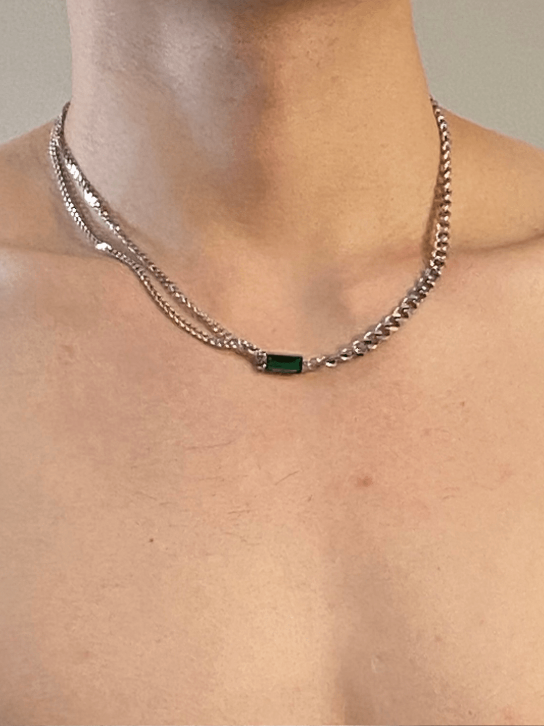 square green diamond necklace ST2295