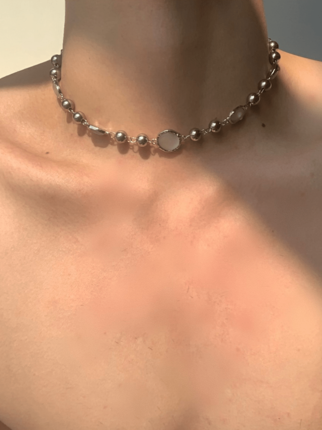 silver simple design chain necklace st2296