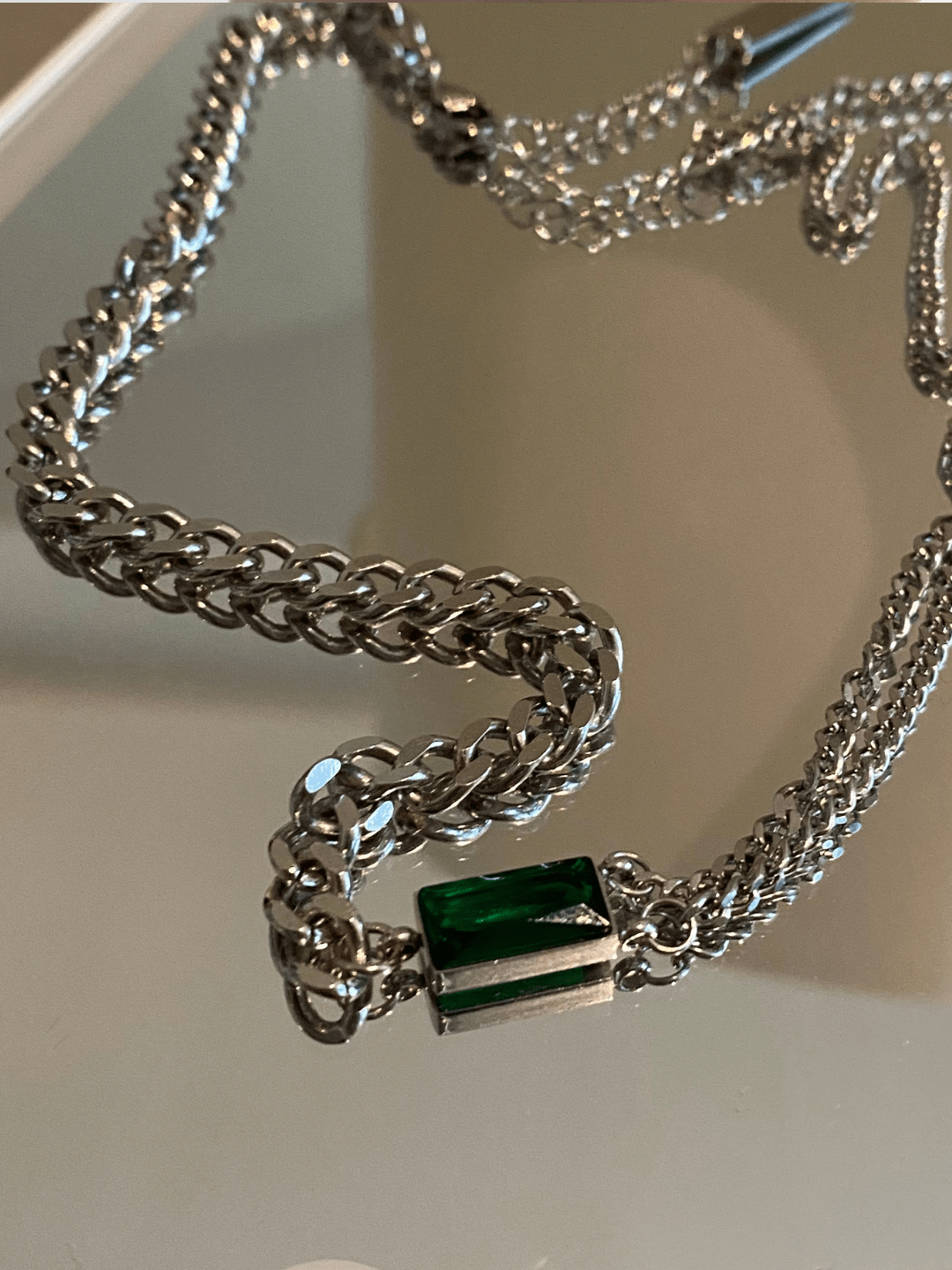 square green diamond necklace ST2295