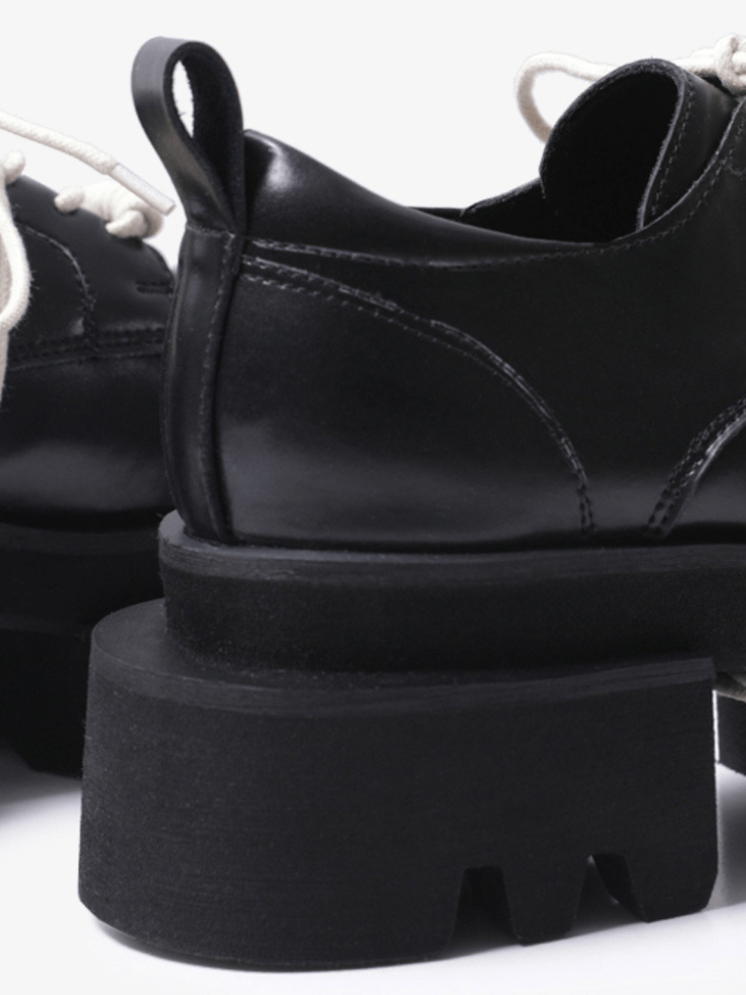 leather square head lace-up Derby shoes st1896