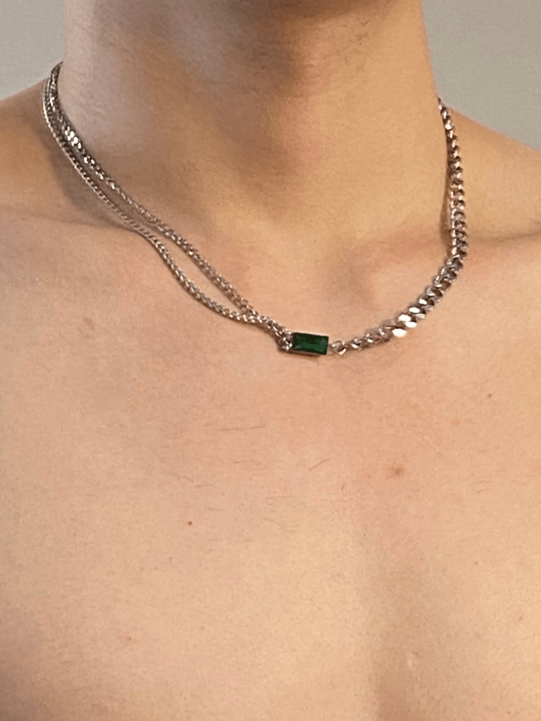 square green diamond necklace ST2295