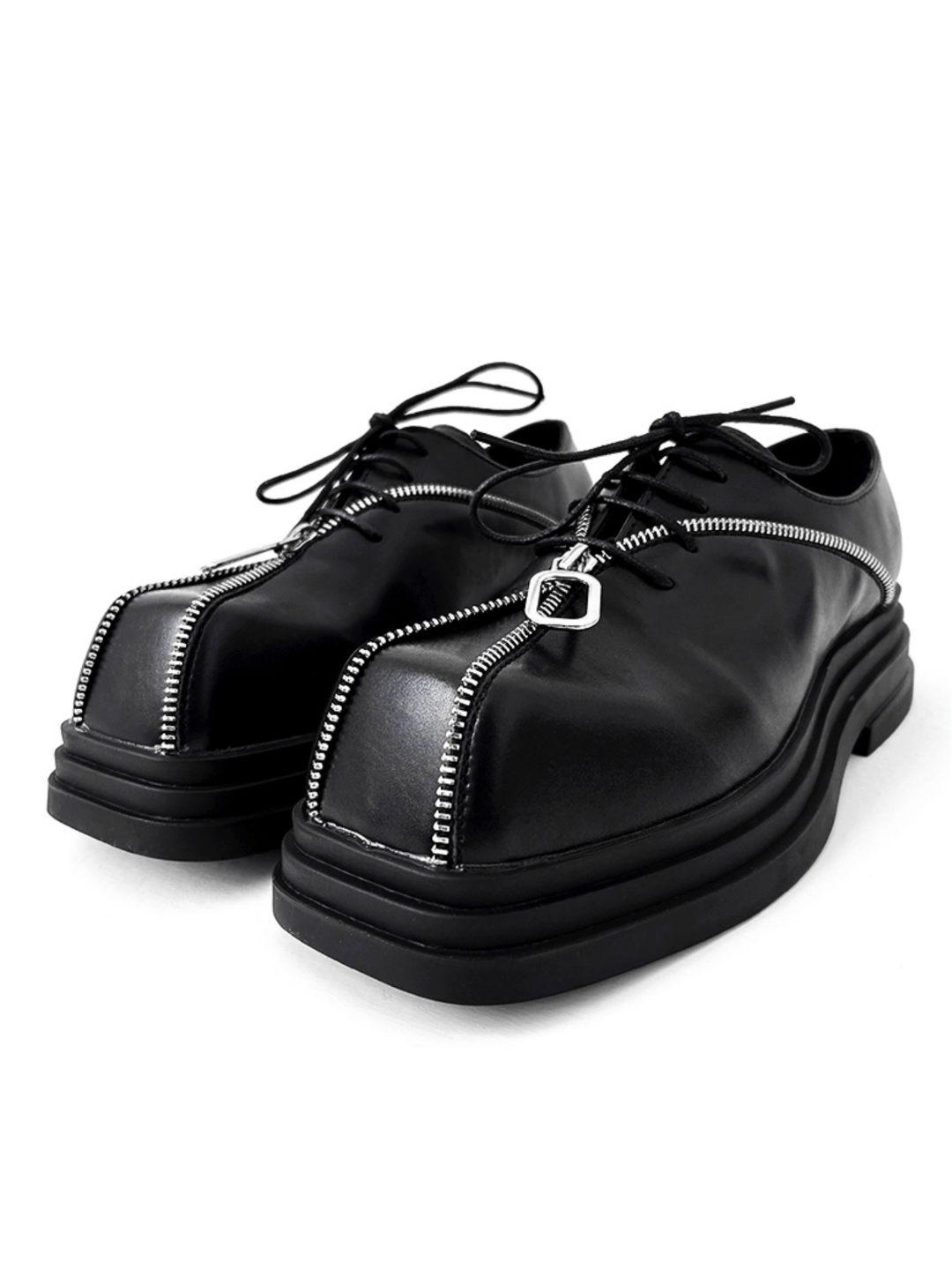 Square head leather shoes st2123