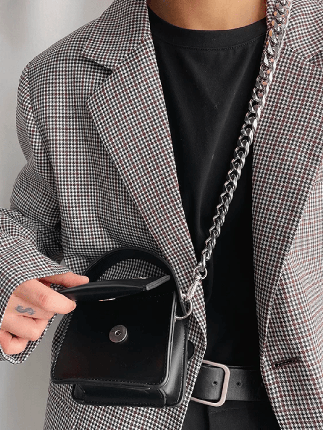 Chain small leather bag st1528