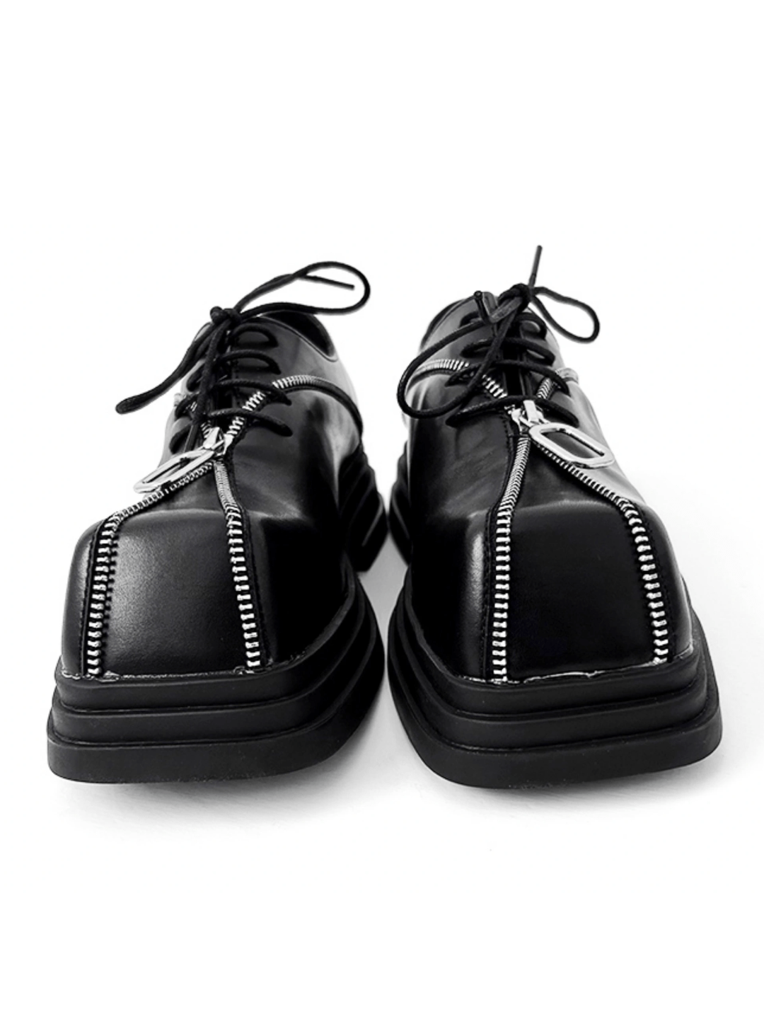 Square head leather shoes st2123