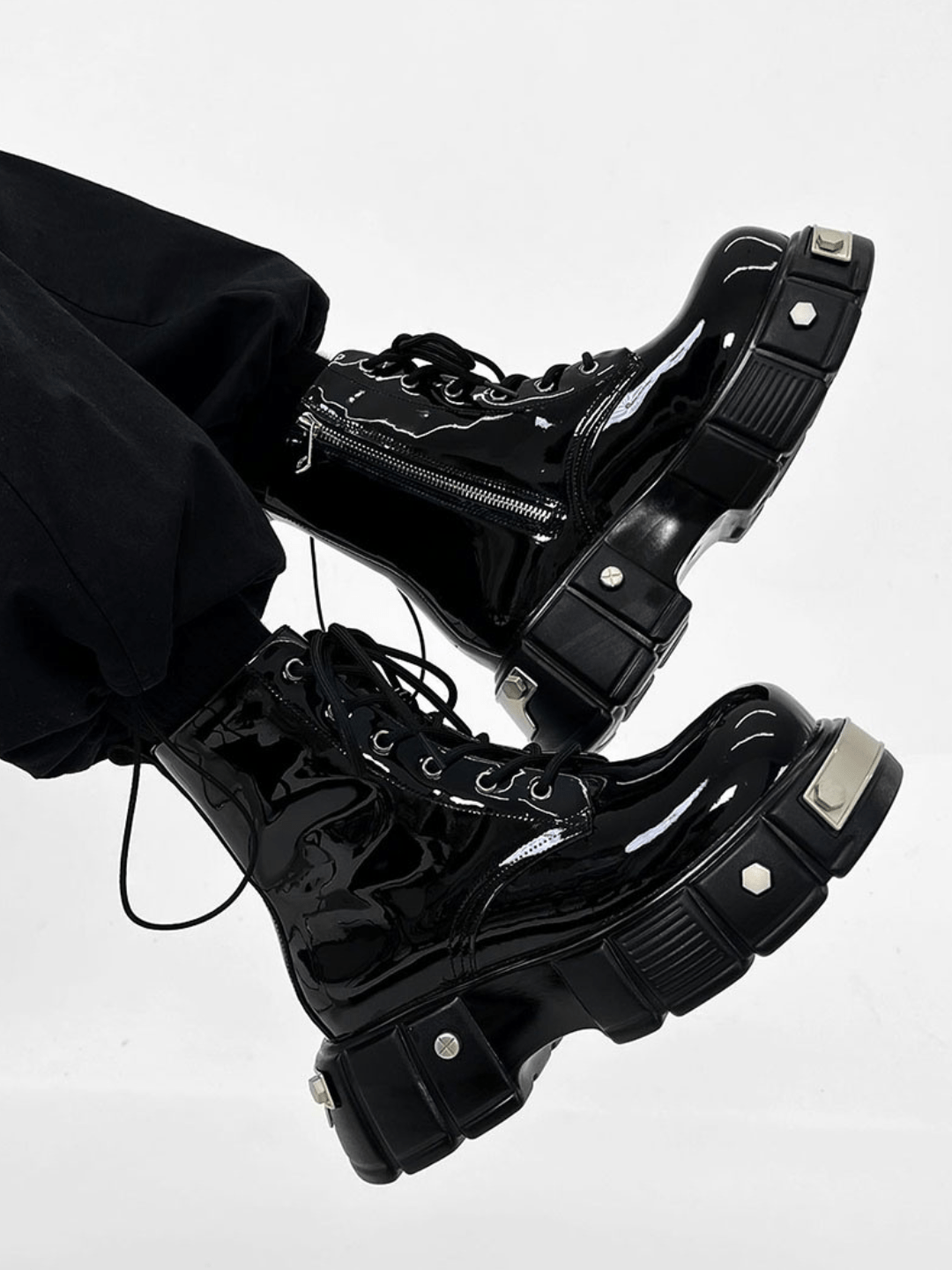punk zipper biker boots st1957