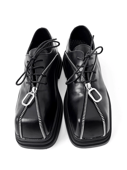 Square head leather shoes st2123
