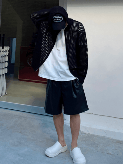 Trendy mesh hoodie st1204
