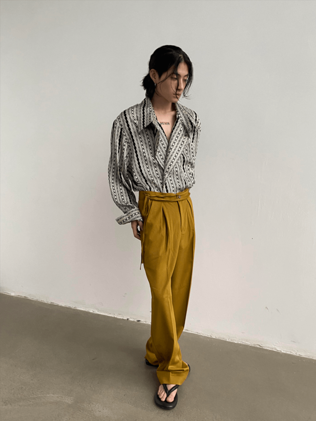 [GENESISBOY] silk drape loose shirt st1310
