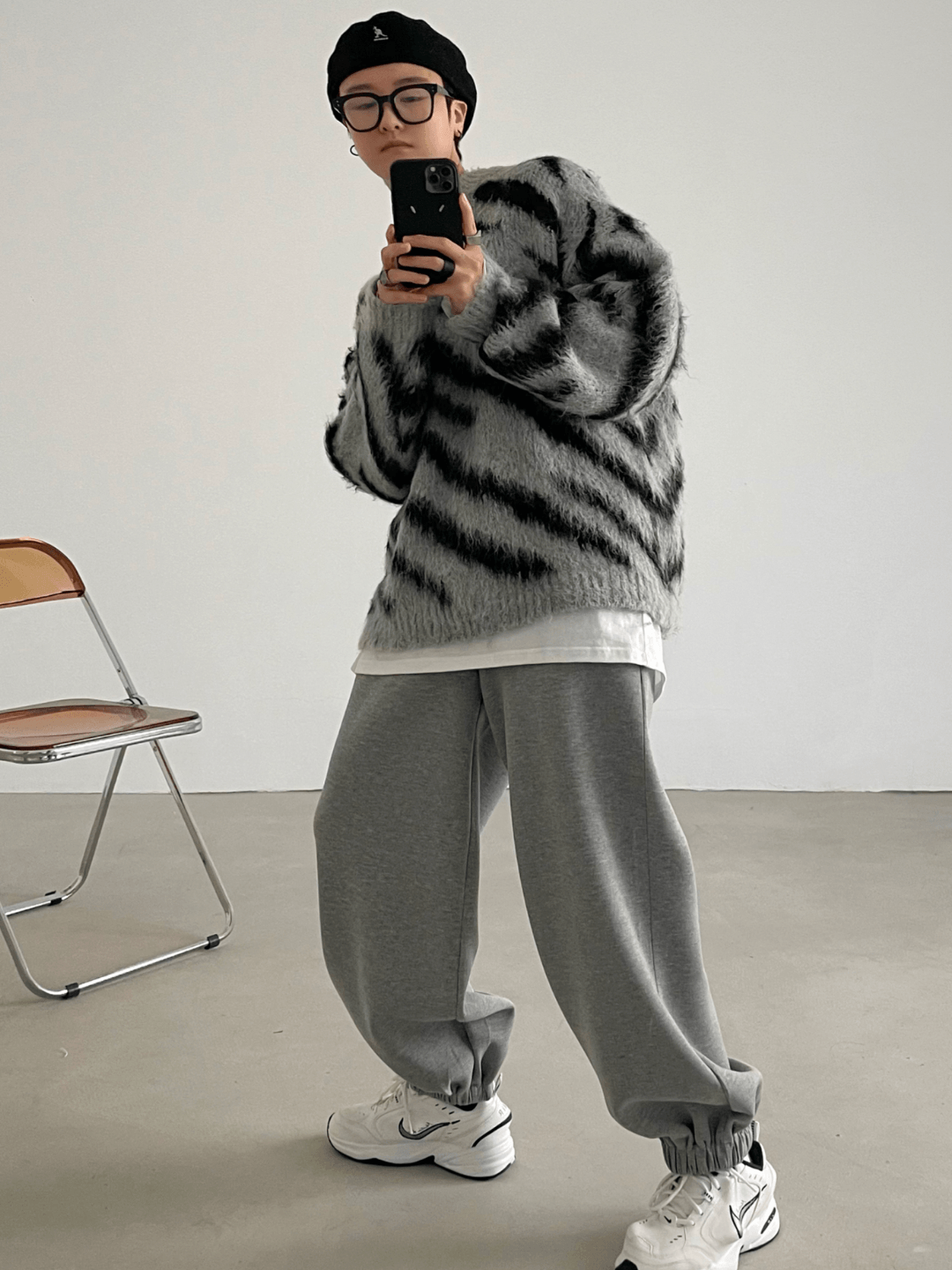 [XXXHOT] Zebra Pattern Mohair Sweater ST1540