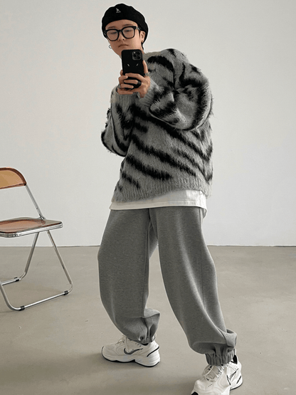 [XXXHOT] Zebra Pattern Mohair Sweater ST1540