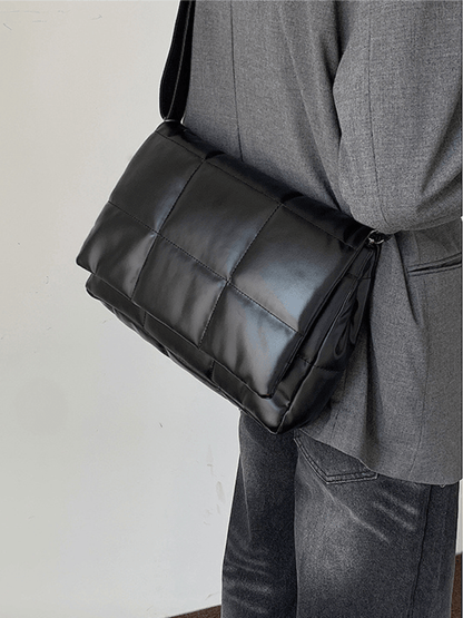 silk filling leather crossbody messenger bag st1867