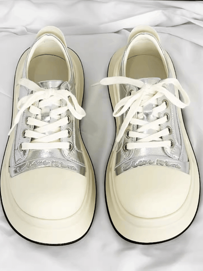 black and white round head shoes st2185