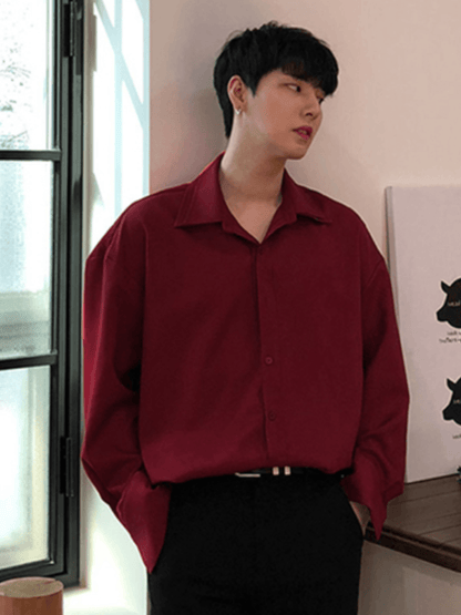 [DAVID&ME] Handsome Ice Silk Shirt st1197
