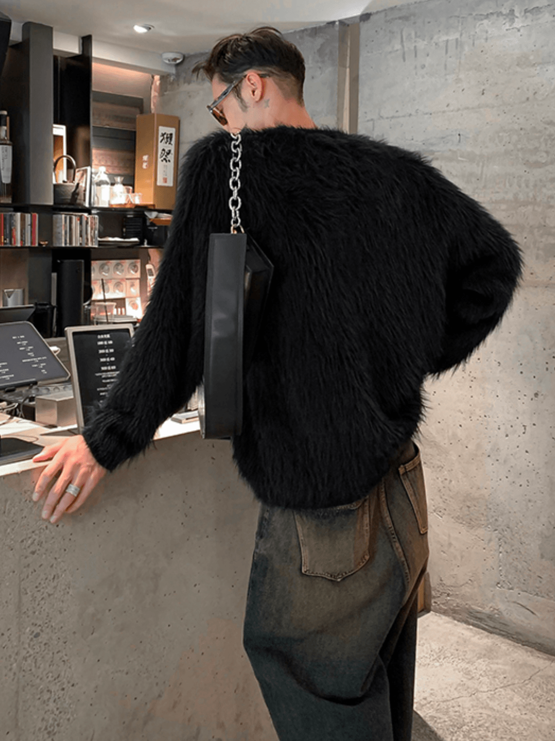 [HOZI] Round Fur Knit st1535