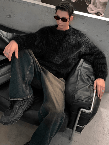 [HOZI] Round Fur Knit st1535