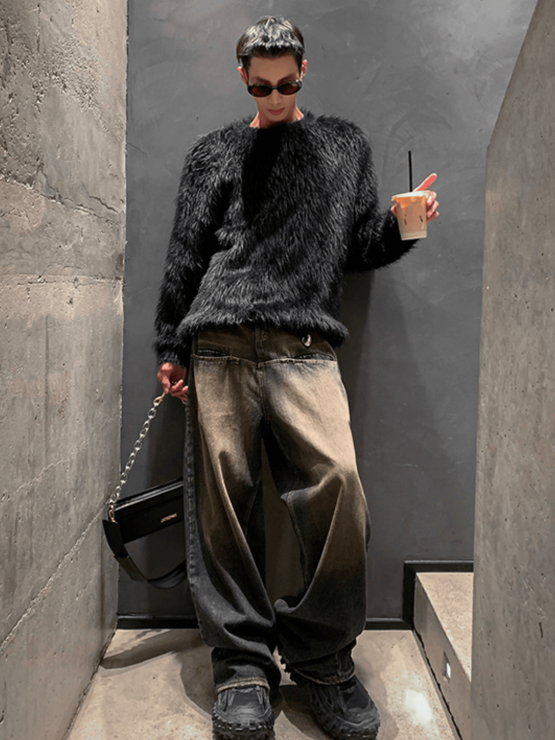 [HOZI] Round Fur Knit st1535