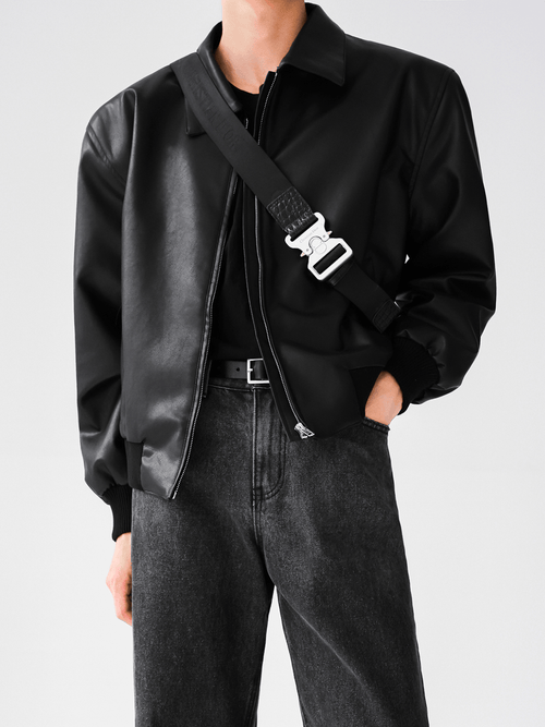 [HOHO] Dumb black leather jacket st1523