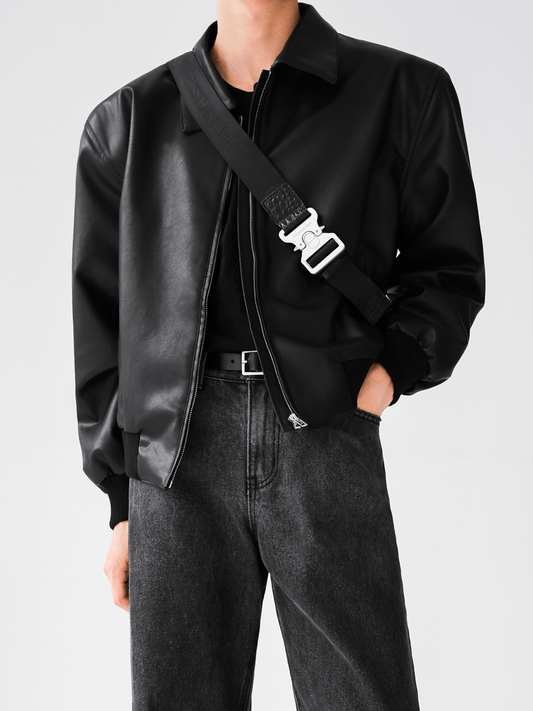 [HOHO] Dumb black leather jacket st1523