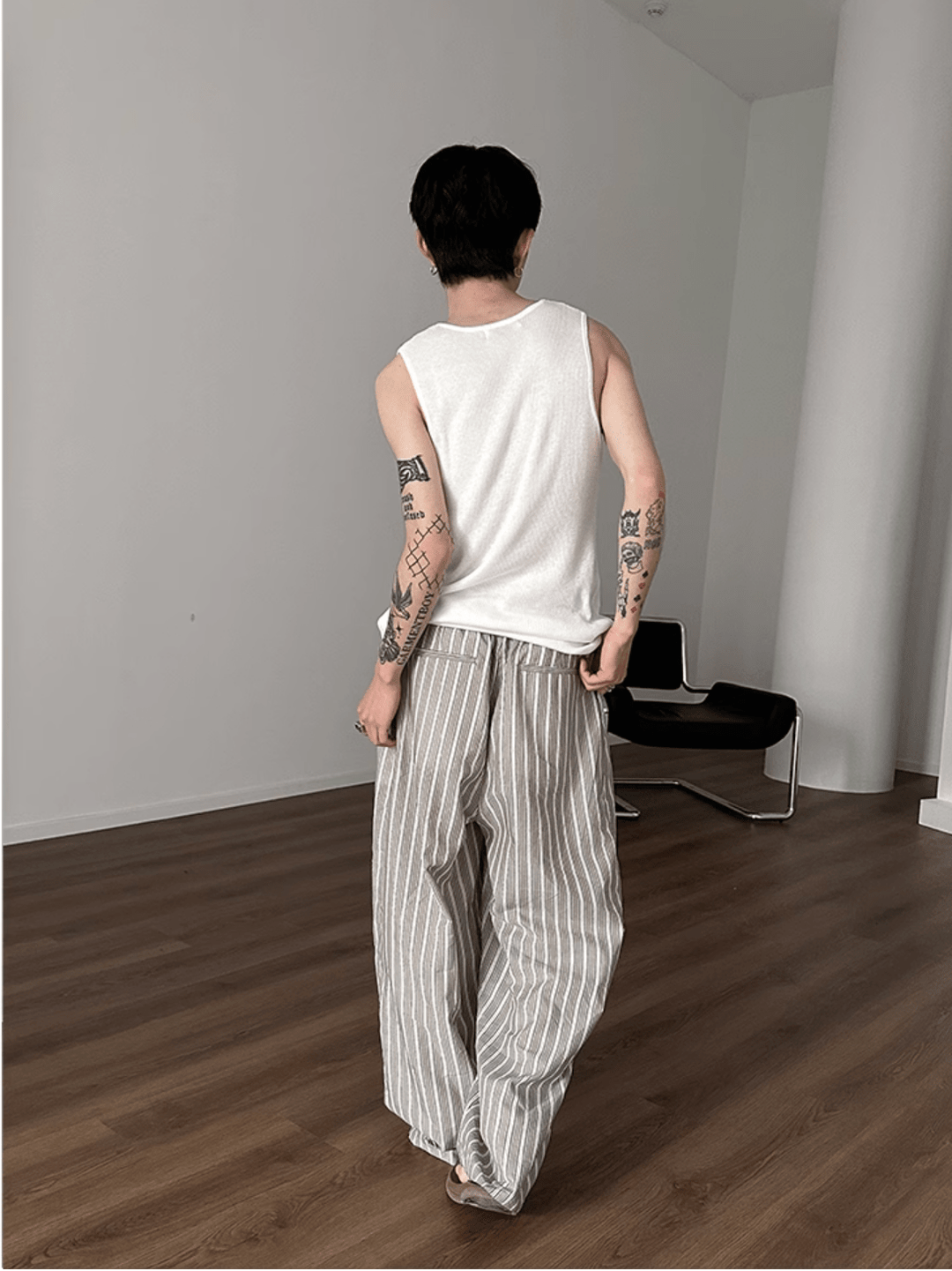[GENESISBOY] striped cotton loose pants st2077