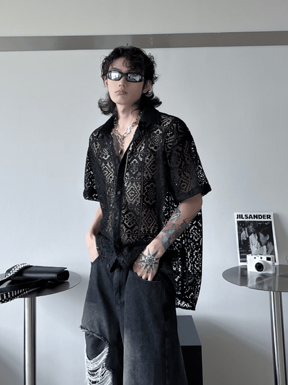 hollow design sense loose shirts st1791
