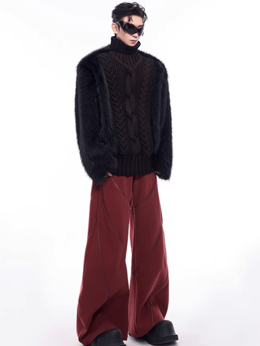 [STARTEXCEEDEND] Fur turtleneck sweater st2795
