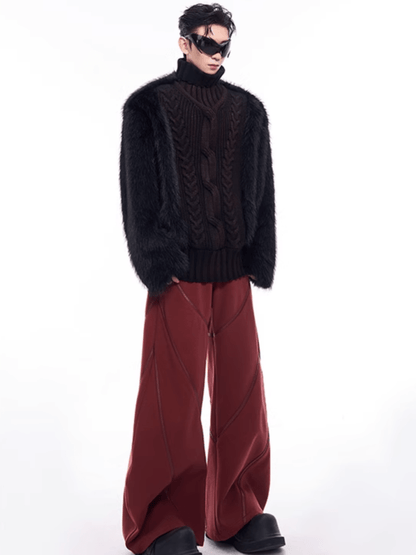[STARTEXCEEDEND] Fur turtleneck sweater st2795