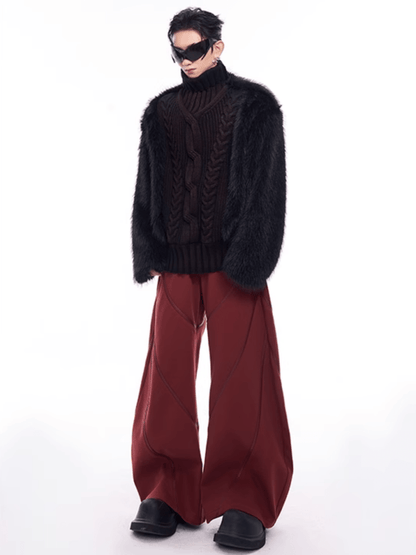 [STARTEXCEEDEND] Fur turtleneck sweater st2795