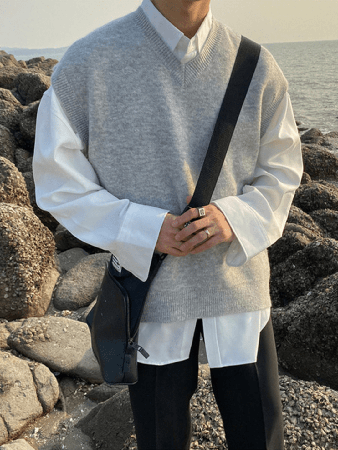[MRCYC] Color V Neck Vest st1040