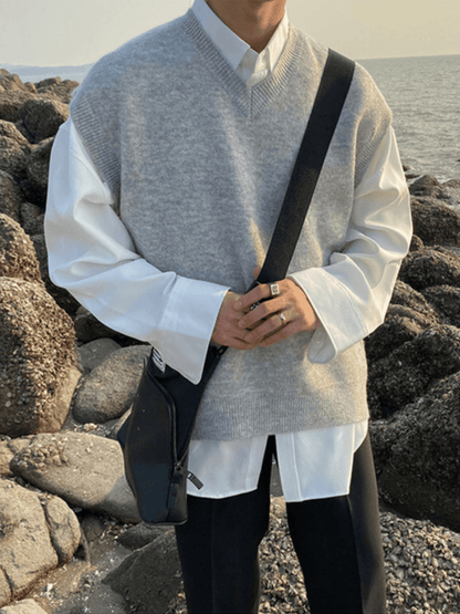 [MRCYC] Color V Neck Vest st1040