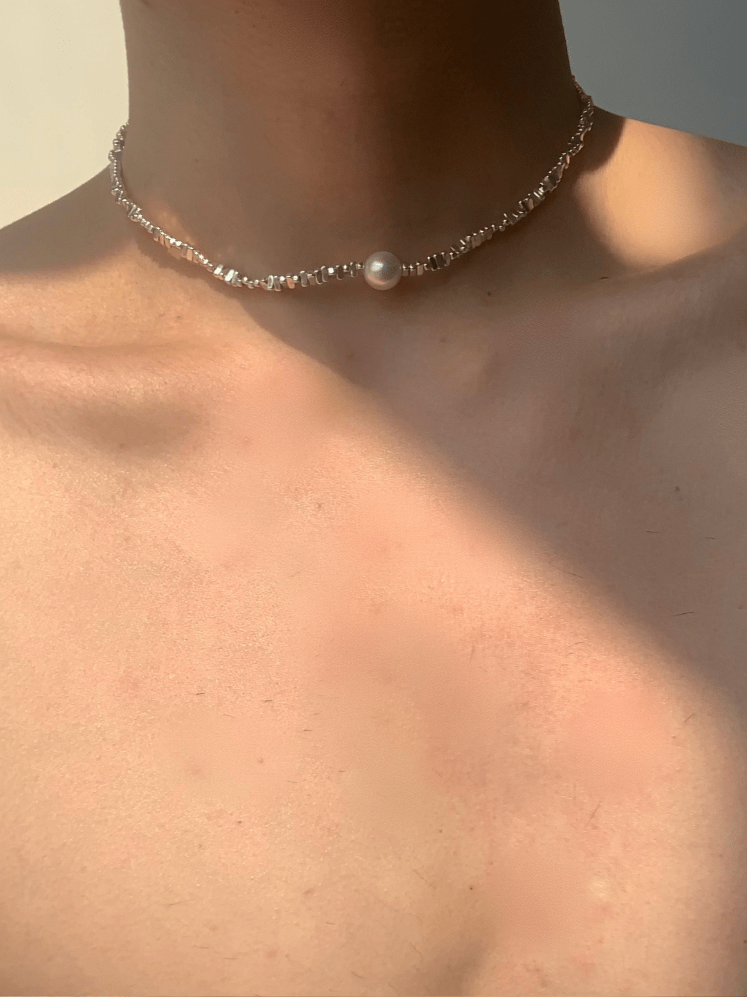 pearl jewelry simple silver necklace st2297