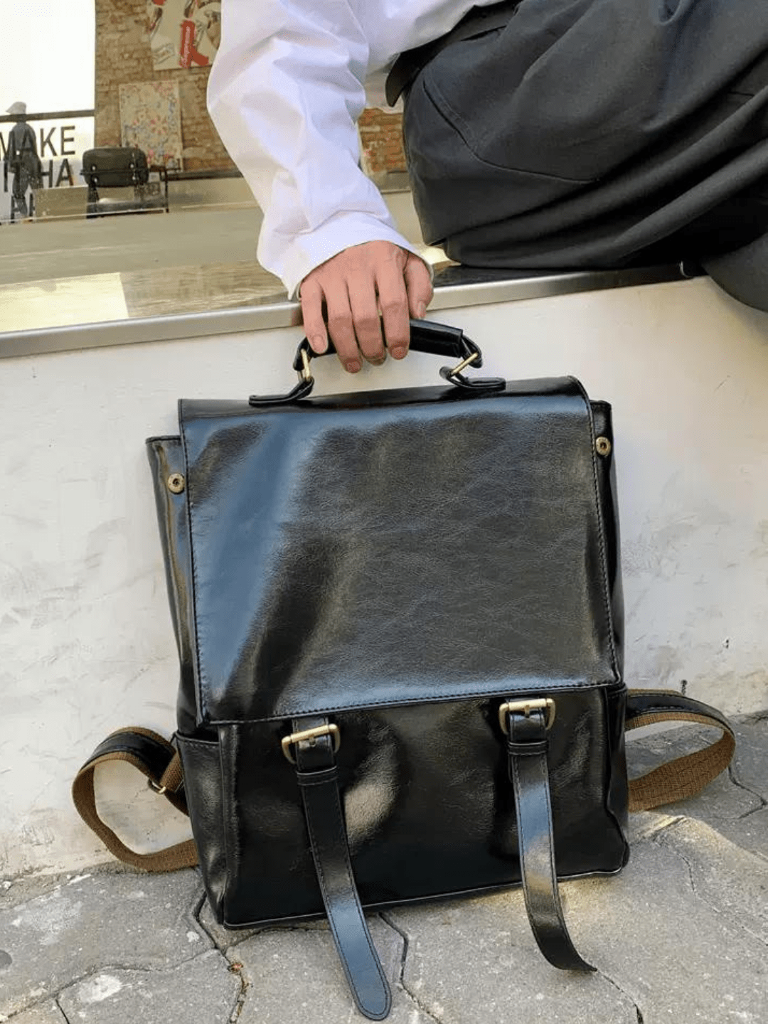 Leather British Backpack st1863