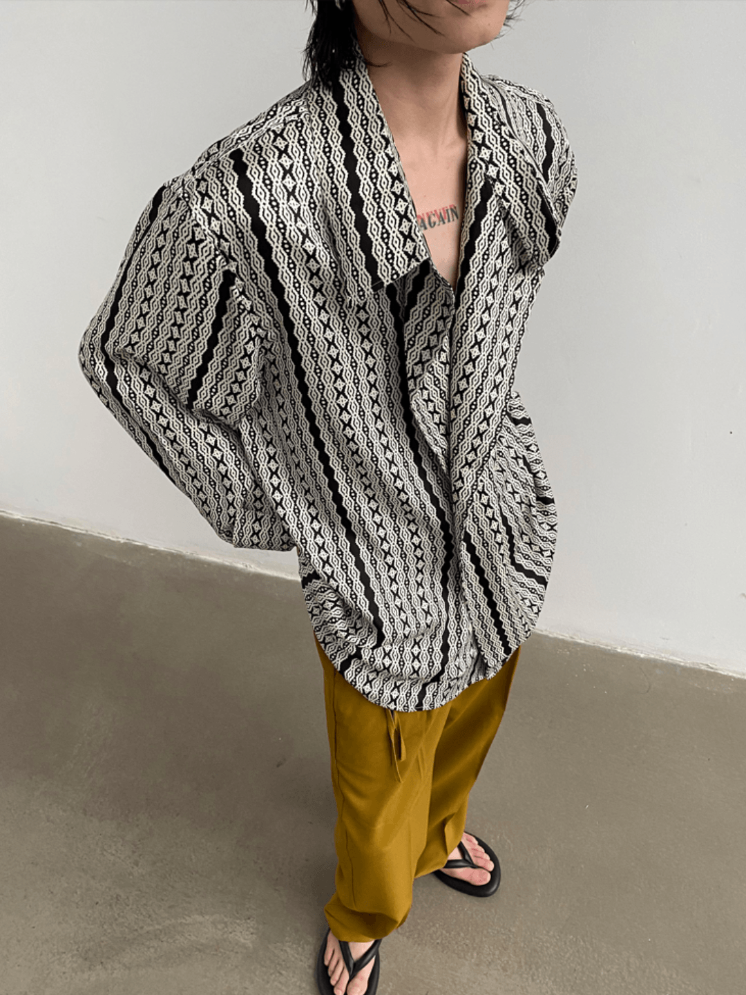 [GENESISBOY] silk drape loose shirt st1310