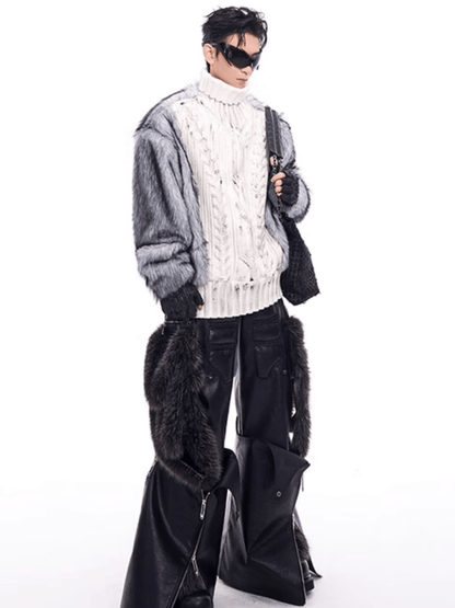[STARTEXCEEDEND] Fur turtleneck sweater st2795