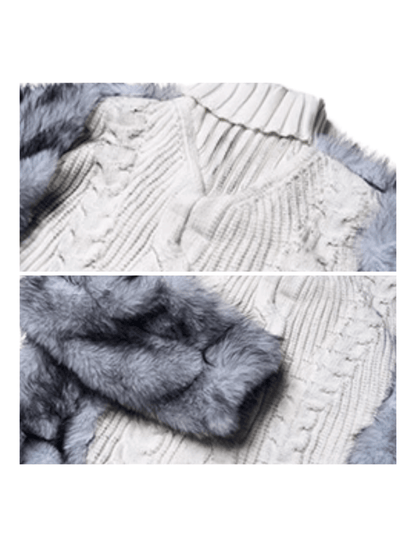 [STARTEXCEEDEND] Fur turtleneck sweater st2795