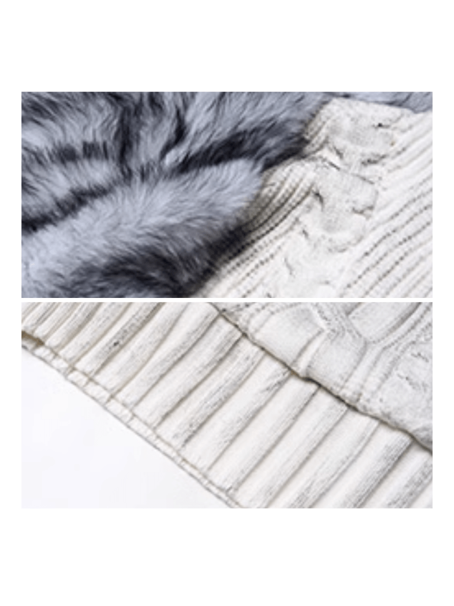 [STARTEXCEEDEND] Fur turtleneck sweater st2795