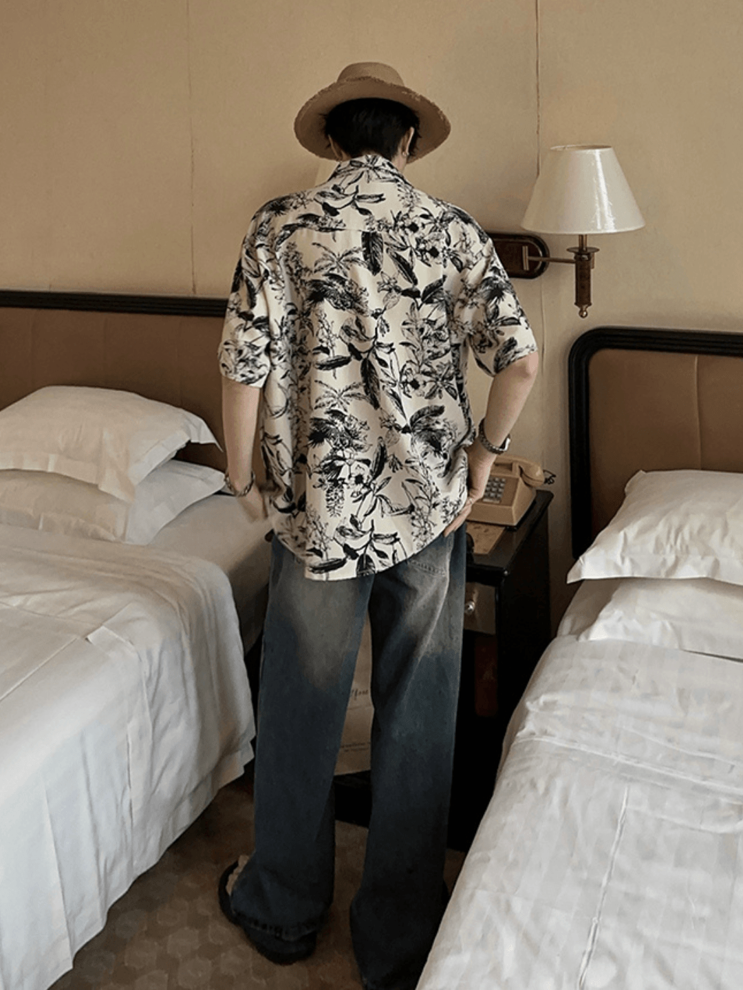 [JM HOMME] Tide Printed Short-sleeved Shirt st1747