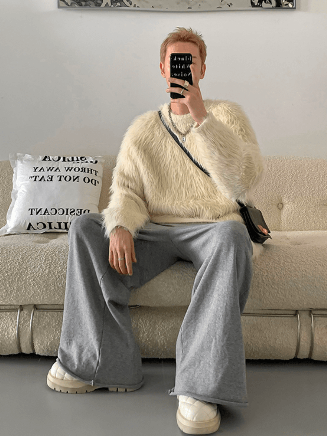 [HOZI] Round Fur Knit st1535