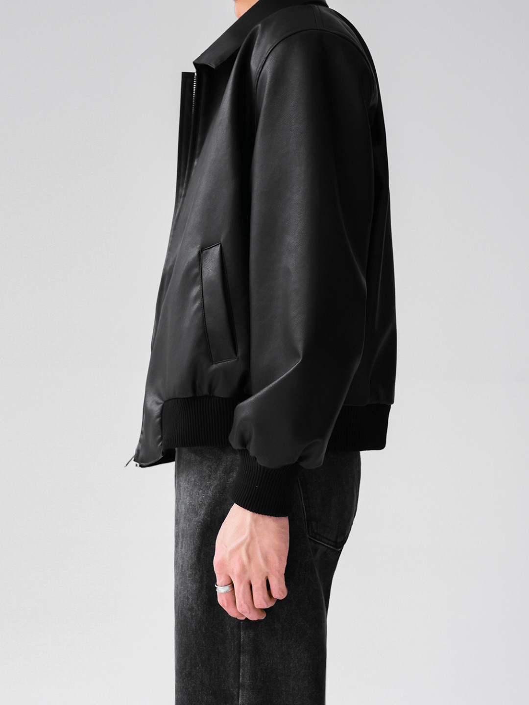 [HOHO] Dumb black leather jacket st1523